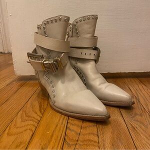 Free People Studded Beige Ankle Boots